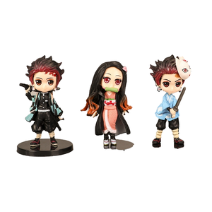 7cm 6 pièces Anime Figure Set Kimetsu No Yaiba Sabito Daki Hashibira Inosuke Uzui Tengen Demon Slayer PVC Action Toy - Product Image 2