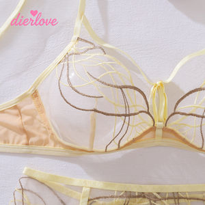 Dierlove Vente en gros de vêtements pour femmes, lingerie sexy en dentelle et résille, couleur unie, avec fente ouverte, lingerie érotique séduisante pour femmes - Product Image 4