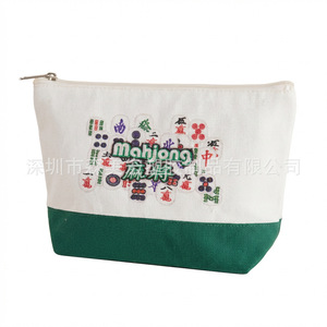 Sac en toile personnalisé pour Mahjong avec fermeture éclair, rangement durable pour jeux d'échecs et de cartes, design asiatique, fabriqué à Shenzhen - Product Image 1