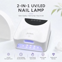 Lampe à ongles UV LED 2-en-1 2026 Hot Nail Supply, double couche, double zone, séchage rapide, 4 réglages de minuterie, capteur intelligent