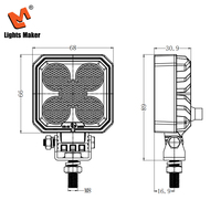 Motosiklet Yardımcı Sürüş Lambası 20W 2.7 İnç LED Çalışma Işığı Podları 2000LM Sel Işını ATV UTV Offroad Kamyon için 0805-2-20
