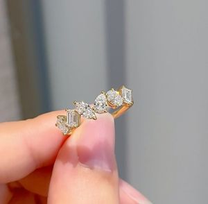 Xinfly Custom 18K Fancy Shape Lab Diamond Ring Gold <b>Hall</b> Eternity Engagement Ring Wedding Lab Grown Diamond Ring for Women - Product Image 2