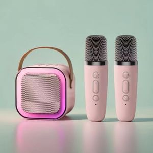 Loa karaoke di động mini K12 tích hợp Bluetooth, đèn RGB, hai micro, âm thanh tích hợp, dành cho hát tại nhà, <span class=keywords><strong>s</strong></span>ản phẩm loa K12 - Product Image 1