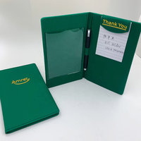 Luxueux Pliable Vert Faux Cuir Bill Dossier Personnalisé Restaurant Taverne Check Holder