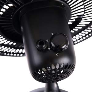 Alera Modern 16\" 3-Speed Oscillating Pedestal <b>Stand</b> <b>Fan</b> with Remote Control Black Metal Plastic 18\" US Plug CB Certified - Product Image 2