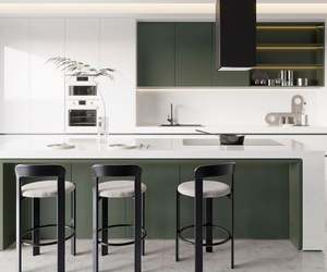 High Gloss American Shaker Style Modern Modular Wooden Kitchen Cabinet Set for Apartment and Hospital Use - Product Image 4