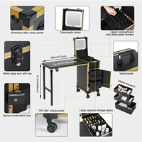 OBOX OEM/ODM Meilleure vente Table de manucure professionnelle portable avec grand rangement, lampe LED intégrée et espace pour vernis à ongles pour salon