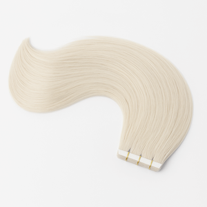 Estensioni di Capelli Umani Veri Bianchi con Nastro Adesivo, 100% Vergini, Lisci, a Doppio Spessore, Remy, Cinesi, Vendita all'Ingrosso - Product Image 1