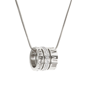 Vendita calda pietra zircone ad incastro collana di anelli in oro placcato in acciaio inox gioielli <span class=keywords><strong>tre</strong></span> anelli ciondolo collana donne ragazze - Product Image 2