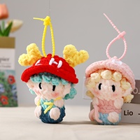 Nouvelle poupée en peluche au crochet faite à la main, représentant un élégant cerf frère, pendentif décoratif en fil tricoté