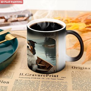 Mug personnalisé avec impression photo, noir givré, 11 oz, céramique, tasse magique changeant de couleur à la chaleur - Product Image 5