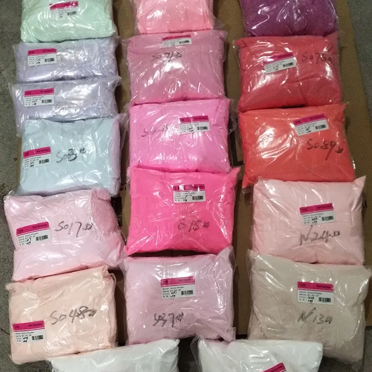 Contenedor de 1kg, paquete de 461 colores, pigmento transparente y rosa, polvo de uñas acrílicas de secado medio, venta al por mayor