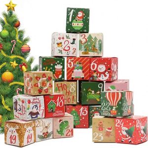 Cajas de Regalo de Navidad al por Mayor, Calendario de Adviento, Cajas de Papel Vacías para Contar Regresos, Cajas de Embalaje para Dulces y Chocolates con Diseño de Alce de Dibujos Animados - Product Image 2