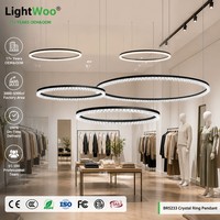 Lampada a Sospensione Lineare di Lusso in Cristallo, Moderna e Creativa, con 3 Temperature di Colore, Luce Soffusa e Riflessione Diffusa, Collegabile