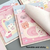 Nouvelles adhésives mémo autocollantes style Instagram, motif petit chat laitier et ours, lot de 30, haute qualité, mignonnes