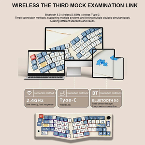 ABM066 Kit de teclado mecánico Alice 3 modos Bluetooth/2,4 Ghz/Estructura de junta tipo C con Konb VIA-Kit personalizado programable - Product Image 5