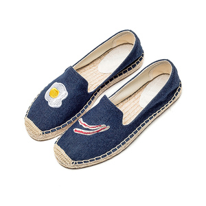 Espadrillas da Donna in Tela con Ricamo a Tema Cibo, Motivo Solido, Antiscivolo, Traspiranti, con Suola Spessa, Slip-On - Product Image 6
