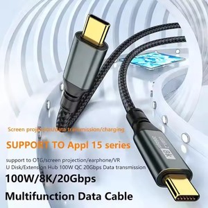 0,5 M 1M 1,5 M 2M 3M Cable <span class=keywords><strong>OTG</strong></span> 20Gbps USB 3,2 Gen 2 8K PD 100W 20V 5A Tipo C Cable de carga rápida de datos <span class=keywords><strong>para</strong></span> teléfono - Product Image 2