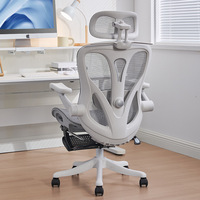 Chaise de bureau ergonomique avec repose-pieds, dossier haut en mesh, chaise de bureau inclinable, appui-tête 3D, soutien lombaire