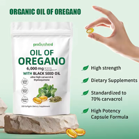 Gélules d'huile d'origan de qualité supérieure avec huile de nigelle 70% carvacrol standardisé, 300 gélules, complément alimentaire OEM