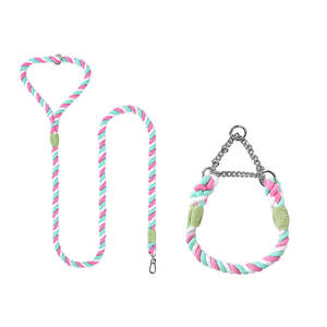 Ensemble collier et laisse pour chien en coton tressé, colliers et laisses pour animaux de compagnie, laisse en corde pour chien, laisse d'entraînement personnalisée, ensemble collier et laisse pour chien - Product Image 3