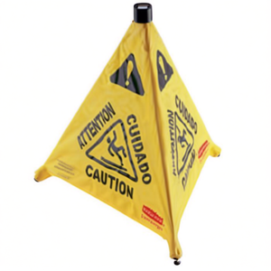 Cono Pop Up Multilingue 50 Cm Giallo Segnale di Attenzione Avvertimento di Sicurezza - Product Image 2