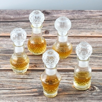 Botol Kaca Mini Vintage 50ml untuk Minuman Keras Anggur Dengan Penutup Kaca 1.7 oz Dekanter Botol Alkohol Kaca Kecil