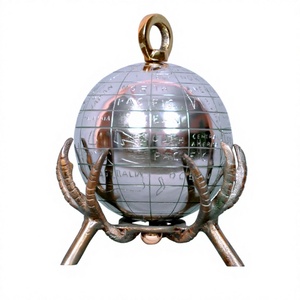 Modelo de globo coleccionable con soporte, objeto niquelado de aluminio fundido, elegante soporte de globo, decoraciones interiores para el hogar y la Oficina - Product Image 1