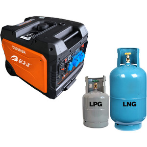 Générateur double carburant (essence et gaz) silencieux 5,5 kW 6 kW 6 kVA portable à démarrage automatique personnalisé 004-007, sortie à onde sinusoïdale pure, stable et propre - Product Image 1