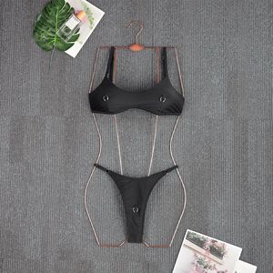 TW 2026 Nouveau design Bikini uni à col en U et taille basse pour petites poitrines, ensemble de bikini sexy <span class=keywords><strong>deux</strong></span> pièces pour femmes - Product Image 3