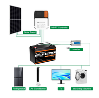 Paket Baterai LiFePO4 OEM ODM Kustom 12V 24V 48V 100Ah 200Ah 300Ah 8000 Siklus Dalam Sistem Penyimpanan Energi Surya Lithium untuk ESS