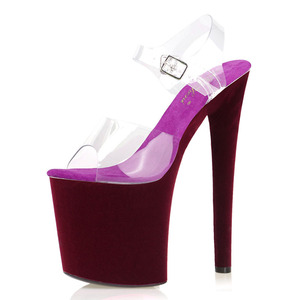 Nuevas Sandalias de Tacón Alto de Plataforma de 8 Pulgadas Color Vino Tinto, Sexy, para Pole Dance, Club, Baile en Barra, Verano, para Mujer - Product Image 6