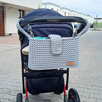 Sac de rangement pour poussette à fermeture éclair Matériau en tissu de coton avec cordon en coton