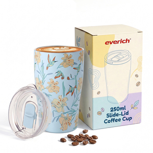 Tasse à café isotherme 250 ml avec logo personnalisé, double paroi en acier inoxydable, base antidérapante en silicone, compatible lave-vaisselle - Product Image 1