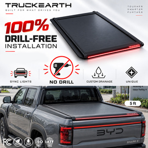 Couverture de benne rigide rétractable à LED pour pick-up BYD Shark 6 double cabine, pour benne de 5 pieds, en alliage d'aluminium - Product Image 1