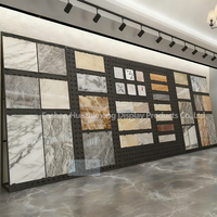 Huazhimeng métal céramique carrelage mural présentoir support en verre pierre frittée panneau perforé mural présentoir pour salle d'exposition
