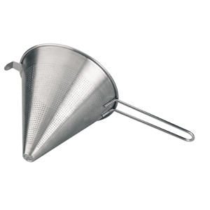 Colino cinese con asta e manico in acciaio inox a forma di cono per uso in cucina - Product Image 1