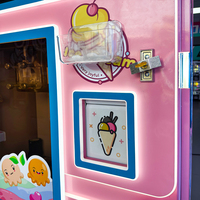 Distributeur Automatique de Crèmes Glacées Softy Robot, Service OEM, Nouveau Modèle, Distributeur de Crèmes Glacées Entièrement Automatique avec Noix pour Restaurants et Cafés