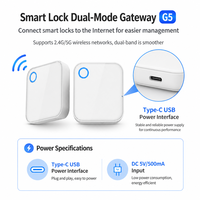 Passerelle Hub G5 Smart Lock Double Bande 2.4G 5G WiFi Pont Sans Fil USB Type-C DC 5V Déverrouillage à Distance Contrôle d'Accès Données en Temps Réel
