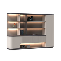 Armoires de bureau de style moderne, combinaison de design, tiroirs simples, armoires de classement en bois avec éclairage LED