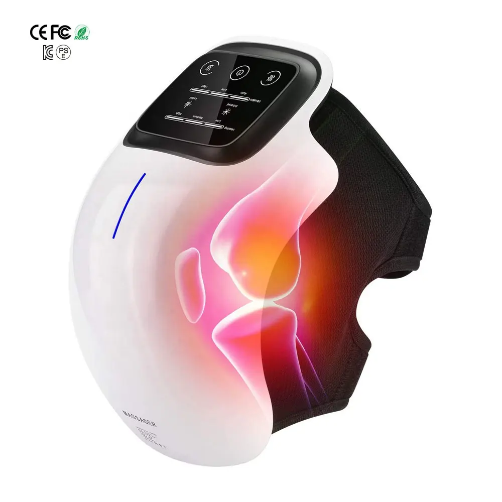 Free Custom Logo Dropshipping Physiotherapy Hot Compress Knee Massager Machine Joint Pain Relief Treatment Heating Knee Massager