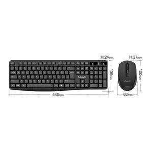 Venta al por mayor Best Seller K-Snake WK800 Wireless 2,4G Keyboard Mouse Set Tabletop Computer Notebook Business Office House Use