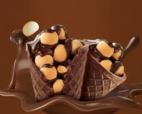 Biscuits gaufrettes croustillants au chocolat pour enfants, prébiotiques, marque privée, recette personnalisée, pour la consommation quotidienne