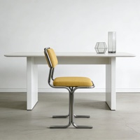 Chaise de salle à manger en acier inoxydable de style nordique, chaise cantilever rétro créative pour café et restaurant modernes