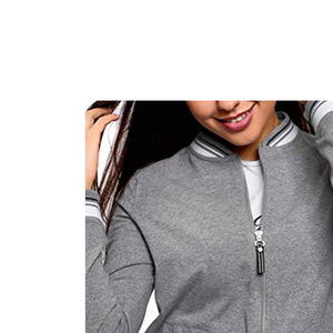 Women's <b>Grey</b> Varsity <b>Jacket</b> 100% Wool Eco-Friendly <b>Waterproof</b> Winter Fashion - Product Image 3