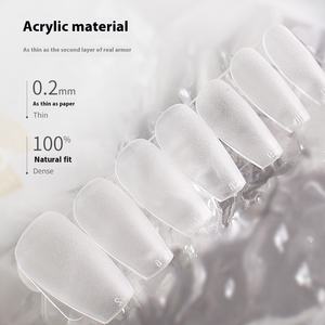 Puntas <span class=keywords><strong>de</strong></span> uñas <span class=keywords><strong>de</strong></span> <span class=keywords><strong>Gel</strong></span> suave corto mate 300 unids/caja Uñas postizas a presión Cubierta completa Diseño <span class=keywords><strong>de</strong></span> ataúd cuadrado para dedos - Product Image 6