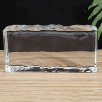 Bloc de verre de briques de verre cuboïde multicolore rectangulaire à bord lisse décoratif en gros à bas prix
