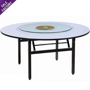 Mesas Redondas Plegables de Madera Contrachapada de Buena Calidad para Eventos, Bodas y Banquetes al Aire Libre - Product Image 5