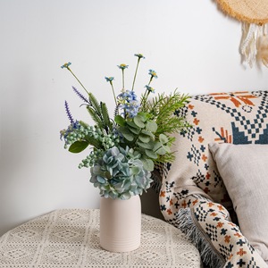 Bouquet de fleurs artificielles CallaFloral, hortensia en tissu tissé plastique, décorations de mariage - Product Image 1