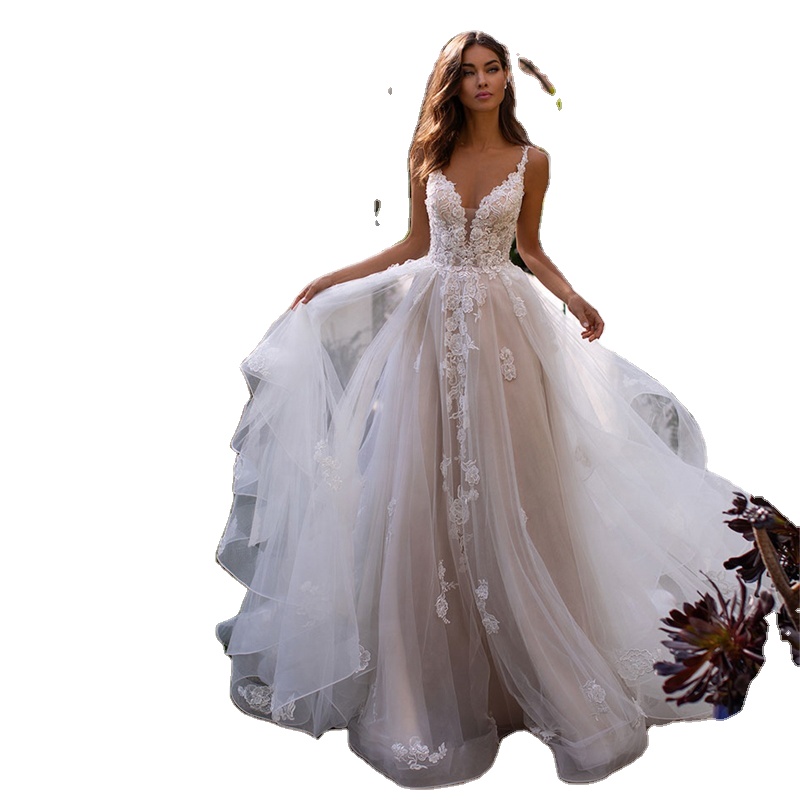 open lace back dress Custom Long Sleeve Ivory Lace Mermaid Wedding Bridal Dress, Elegant Ro –  Shindig Threads main image 0